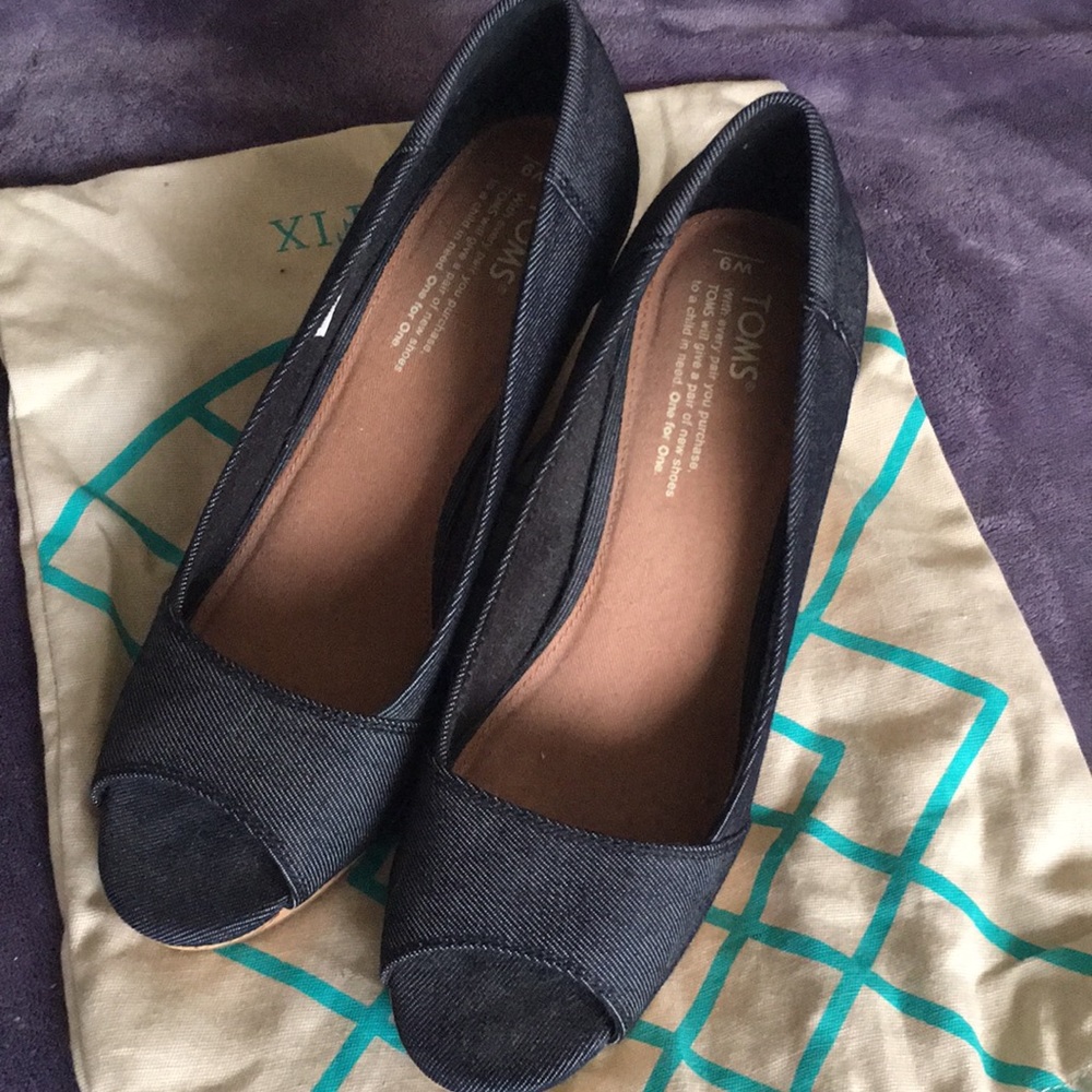 Toms denim wedges